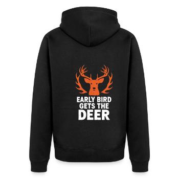 Vivez l’excitation de la chasse au cerf en forêt avec - Veste à capuche bio Premium Unisexe - noir - Dos - Nico (187cm)