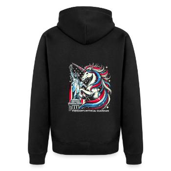 Patriotisme magique Licorne américaine États-Unis - Veste à capuche bio Premium Unisexe - noir - Dos - Nico (187cm)