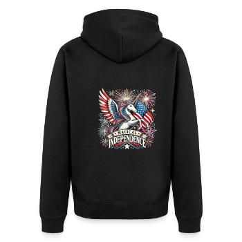 Patriotisme magique Licorne américaine États-Unis - Veste à capuche bio Premium Unisexe - noir - Dos - Nico (187cm)