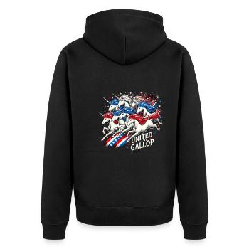 Patriotisme magique Licorne américaine États-Unis - Veste à capuche bio Premium Unisexe - noir - Dos - Nico (187cm)