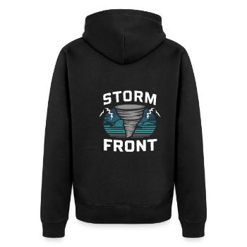 Découvrez le monde fascinant de la chasse aux tornades - Veste à capuche bio Premium Unisexe - noir - Dos - Nico (187cm)