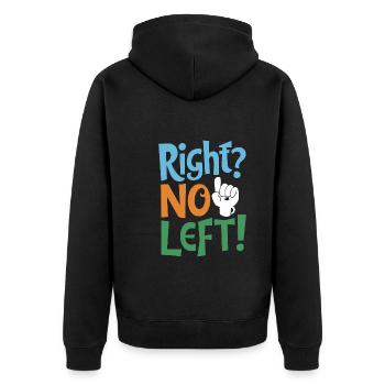 Linkshänder Lefty Left-hander Leftie Buddy - Unisex Premium Organic Zip Hoodie - black - Back - Nico (187cm)