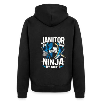 School administrators School staff Caretakers - Unisex Premium Organic Zip Hoodie - black - Back - Nico (187cm)
