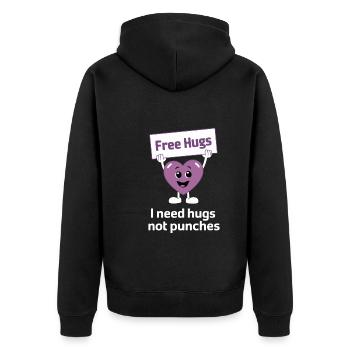 Raising awareness of domestic violence - Unisex Premium Organic Zip Hoodie - black - Back - Nico (187cm)