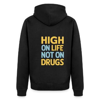recovery from alcohol dependence sobriety aa - Unisex Premium Organic Zip Hoodie - black - Back - Nico (187cm)