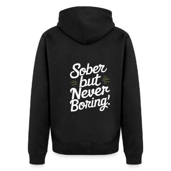 recovery from alcohol dependence sobriety aa - Unisex Premium Organic Zip Hoodie - black - Back - Nico (187cm)