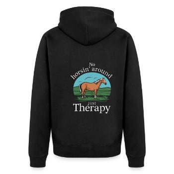 Healing through equine therapy and therapeutic - Unisex Premium Organic Zip Hoodie - black - Back - Nico (187cm)