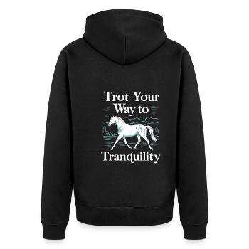 Healing through equine therapy and therapeutic - Unisex Premium Organic Zip Hoodie - black - Back - Nico (187cm)