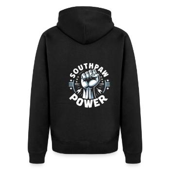 Linkshänder Lefty Left-hander Leftie Buddy - Unisex Premium Organic Zip Hoodie - black - Back - Nico (187cm)