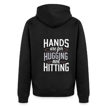 Raising awareness of domestic violence - Unisex Premium Organic Zip Hoodie - black - Back - Nico (187cm)