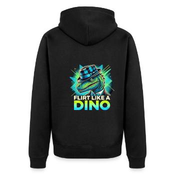 La culture des rizières avec l’art des dinosaures et le T-Rex - Veste à capuche bio Premium Unisexe - noir - Dos - Nico (187cm)