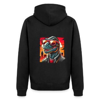La culture des rizières avec l’art des dinosaures et le T-Rex - Veste à capuche bio Premium Unisexe - noir - Dos - Nico (187cm)