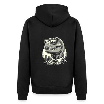 La culture des rizières avec l’art des dinosaures et le T-Rex - Veste à capuche bio Premium Unisexe - noir - Dos - Nico (187cm)