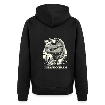 La culture des rizières avec l’art des dinosaures et le T-Rex - Veste à capuche bio Premium Unisexe - noir - Dos - Nico (187cm)