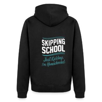 Homeschool Mom Dad Family Life Community Journey - Unisex Premium Bio Zip Hoodie - Schwarz - Hinten - Nico (187cm)