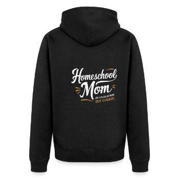 Homeschool Mom Dad Family Life Community Journey - Unisex Premium Bio Zip Hoodie - Schwarz - Hinten - Nico (187cm)