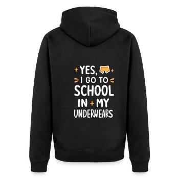 Homeschool Mom Dad Family Life Community Journey - Unisex Premium Bio Zip Hoodie - Schwarz - Hinten - Nico (187cm)