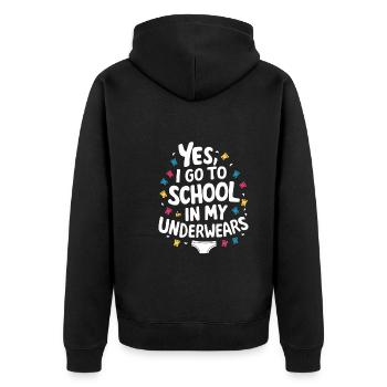 Homeschool Mom Dad Family Life Community Journey - Unisex Premium Bio Zip Hoodie - Schwarz - Hinten - Nico (187cm)