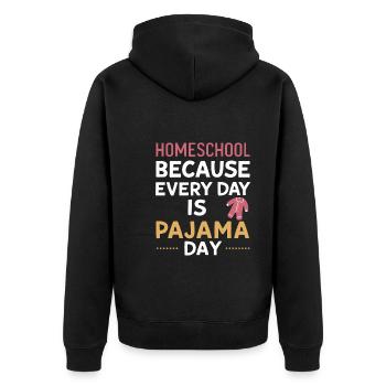 Homeschool Mom Dad Family Life Community Journey - Unisex Premium Bio Zip Hoodie - Schwarz - Hinten - Nico (187cm)