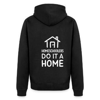 Homeschool Mom Dad Family Life Community Journey - Unisex Premium Organic Zip Hoodie - black - Back - Nico (187cm)