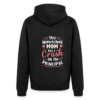 Homeschool Mom Dad Family Life Community Journey - Unisex Premium Organic Zip Hoodie - black - Back - Nico (187cm)