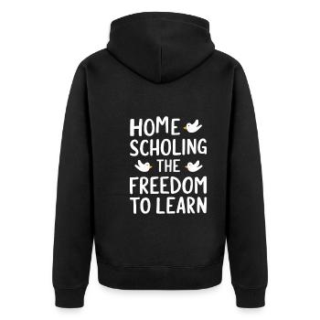 Homeschool Mom Dad Family Life Community Journey - Unisex Premium Organic Zip Hoodie - black - Back - Nico (187cm)