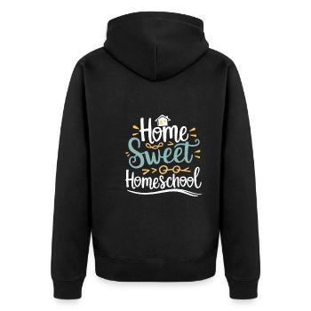 Homeschool Mom Dad Family Life Community Journey - Unisex Premium Organic Zip Hoodie - black - Back - Nico (187cm)