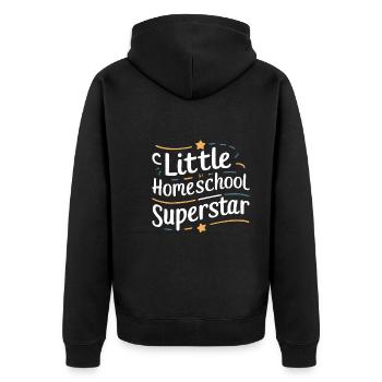 Homeschool Mom Dad Family Life Community Journey - Unisex Premium Bio Zip Hoodie - Schwarz - Hinten - Nico (187cm)