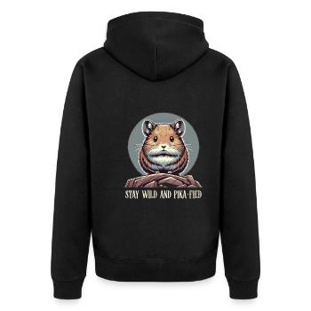 Design américain Pika Lover pour Pika - Veste à capuche bio Premium Unisexe - noir - Dos - Nico (187cm)