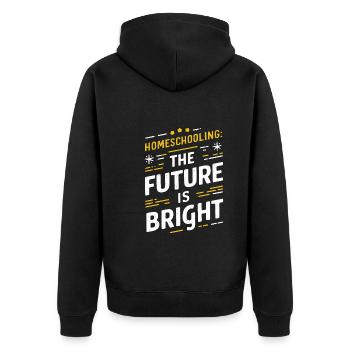 Homeschool Mom Dad Family Life Community Journey - Unisex Premium Organic Zip Hoodie - black - Back - Nico (187cm)