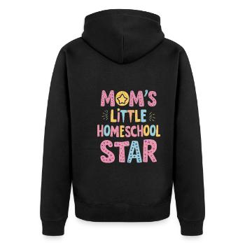 Homeschool Mom Dad Family Life Community Journey - Unisex Premium Organic Zip Hoodie - black - Back - Nico (187cm)