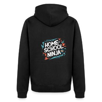 Homeschool Mom Dad Family Life Community Journey - Unisex Premium Bio Zip Hoodie - Schwarz - Hinten - Nico (187cm)