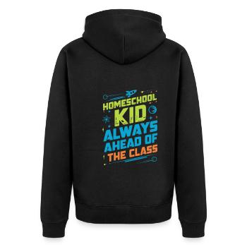 Homeschool Mom Dad Family Life Community Journey - Unisex Premium Organic Zip Hoodie - black - Back - Nico (187cm)