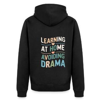 Homeschool Mom Dad Family Life Community Journey - Unisex Premium Organic Zip Hoodie - black - Back - Nico (187cm)