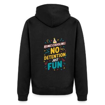 École-maison Maman Papa Vie de famille Parcours communautaire - Veste à capuche bio Premium Unisexe - noir - Dos - Nico (187cm)