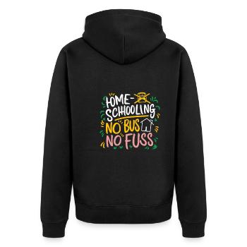 Homeschool Mom Dad Family Life Community Journey - Unisex Premium Organic Zip Hoodie - black - Back - Nico (187cm)