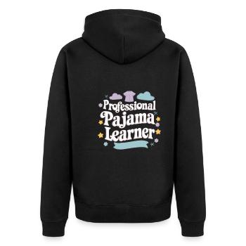 Homeschool Mom Dad Family Life Community Journey - Unisex Premium Organic Zip Hoodie - black - Back - Nico (187cm)