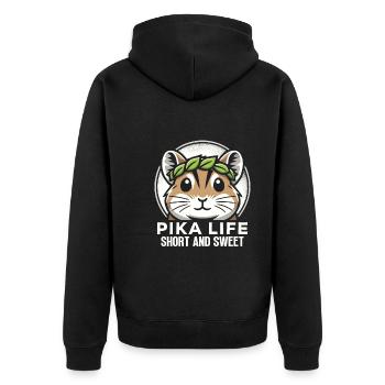 Design américain Pika Lover pour Pika - Veste à capuche bio Premium Unisexe - noir - Dos - Nico (187cm)