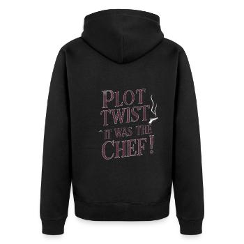 Krimi-dinner-outfit, Party, Tatort - Unisex Premium Bio Zip Hoodie - Schwarz - Hinten - Nico (187cm)