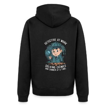 Meurtre Mystère Tenue De Dîner, Fête, Scène De Crime - Veste à capuche bio Premium Unisexe - noir - Dos - Nico (187cm)
