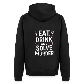 Meurtre Mystère Tenue De Dîner, Fête, Scène De Crime - Veste à capuche bio Premium Unisexe - noir - Dos - Nico (187cm)
