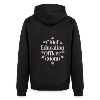 Homeschool Mom Dad Family Life Community Journey - Unisex Premium Bio Zip Hoodie - Schwarz - Hinten - Nico (187cm)