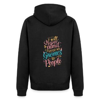 Garden Gnomes Gnome Lover Funny Gnome Gardening - Unisex Premium Organic Zip Hoodie - black - Back - Nico (187cm)