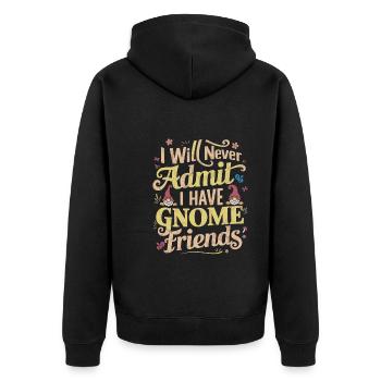 Garden Gnomes Gnome Lover Funny Gnome Gardening - Unisex Premium Organic Zip Hoodie - black - Back - Nico (187cm)