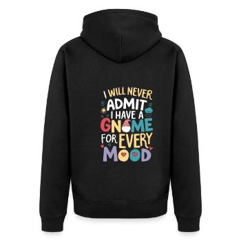 Garden Gnomes Gnome Lover Funny Gnome Gardening - Unisex Premium Organic Zip Hoodie - black - Back - Nico (187cm)