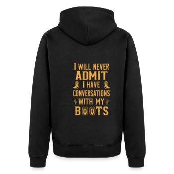 Cowboy living in the wild west with cowboy hat and - Unisex Premium Organic Zip Hoodie - black - Back - Nico (187cm)