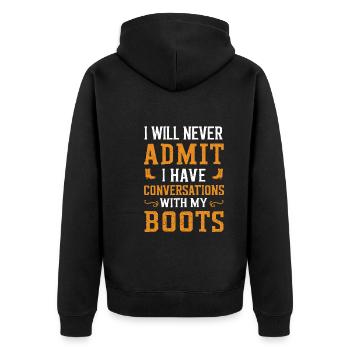 Cowboy living in the wild west with cowboy hat and - Unisex Premium Organic Zip Hoodie - black - Back - Nico (187cm)