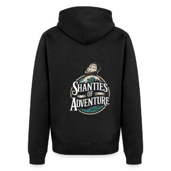 Sailors Sea Shanty Singing Ship Adventures - Unisex Premium Organic Zip Hoodie - black - Back - Nico (187cm)