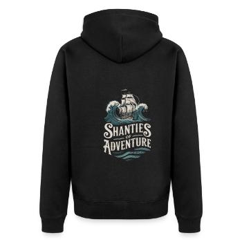 Sailors Sea Shanty Singing Ship Adventures - Unisex Premium Organic Zip Hoodie - black - Back - Nico (187cm)