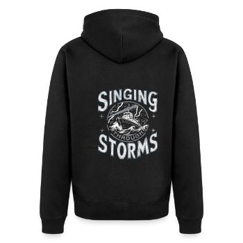 Sailors Sea Shanty Singing Ship Adventures - Unisex Premium Organic Zip Hoodie - black - Back - Nico (187cm)